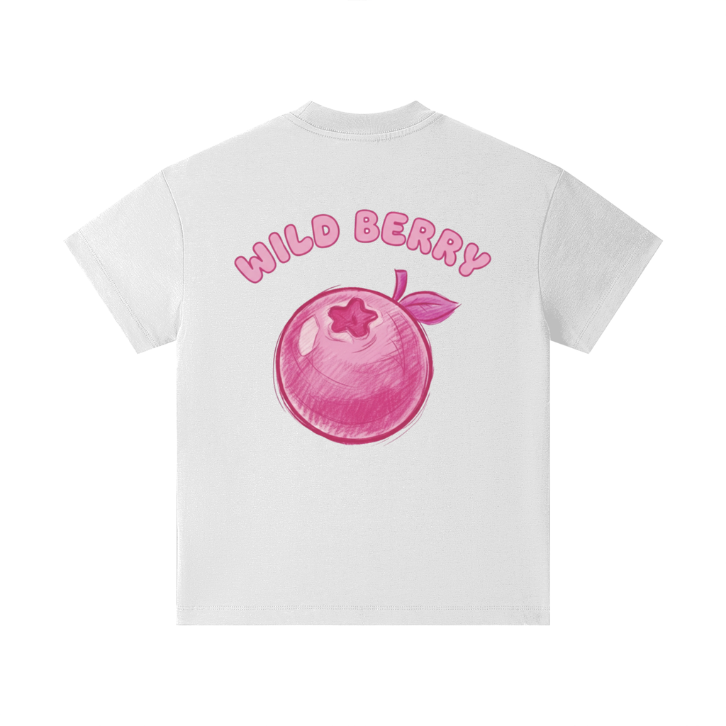 Wild Berry Oversized Graphic Tee – White & Pink Streetwear